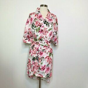 Show Me Your Mumu Womens Robe One Size Floral Print Tie Waist Short Sleeve